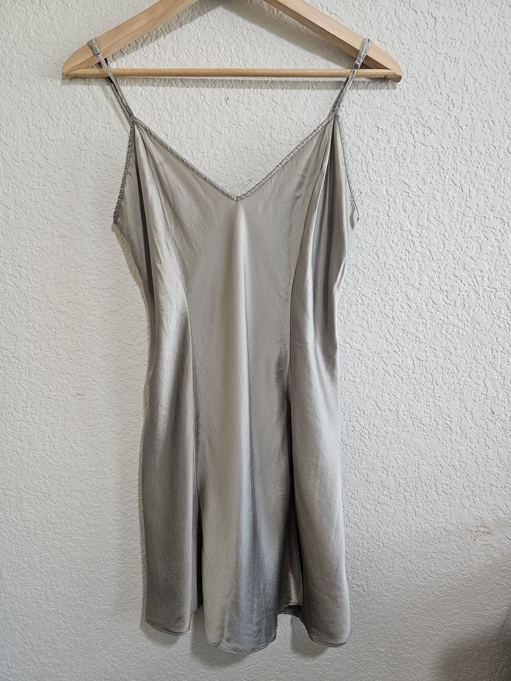 Vintage Victoria's Secret 100% Silk Slip Dress Silver Gray Medium